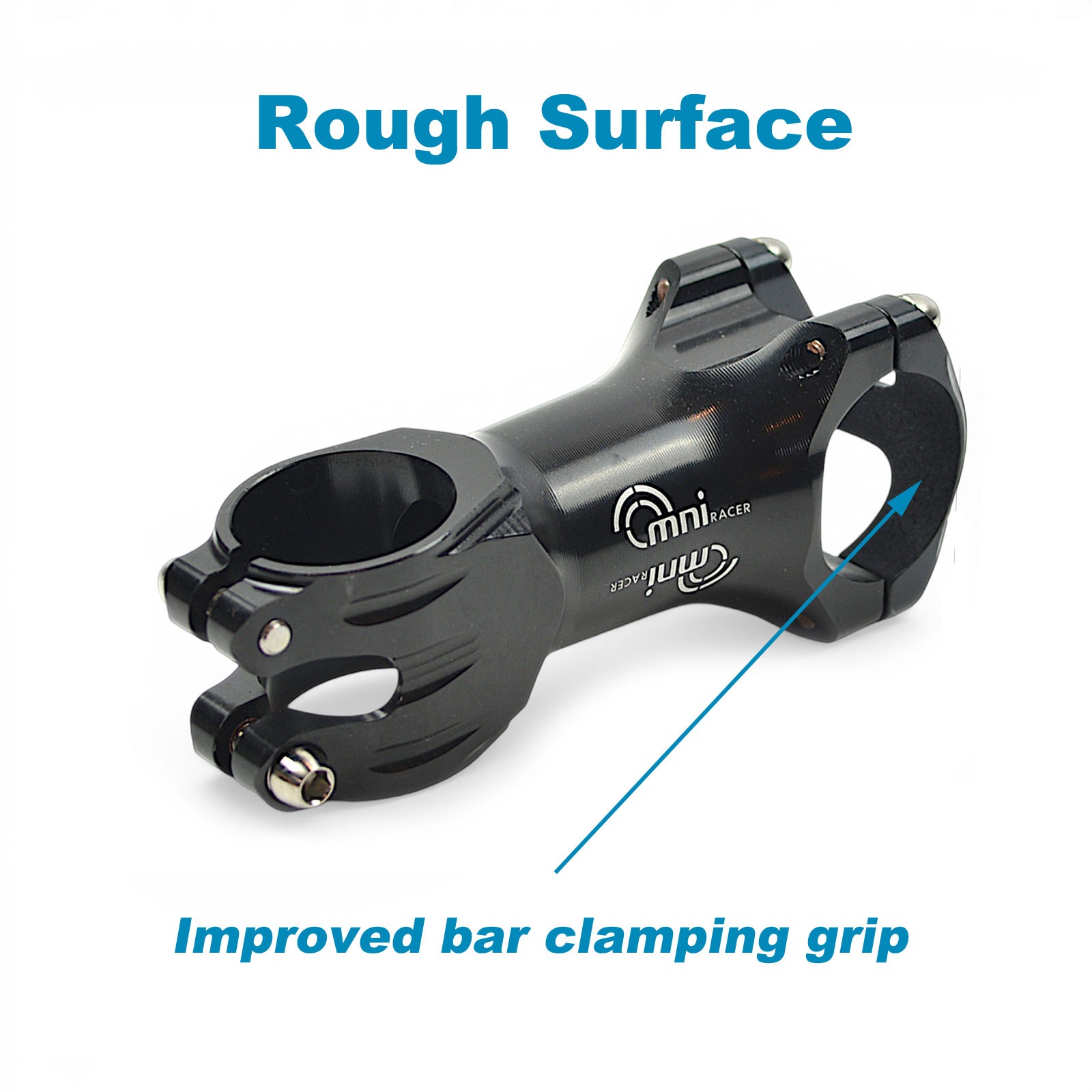 31.8x60mm OMNI Racer WORLDS LIGHTEST RACE-Lite Handlebar Stem & Ti Bolts BLACK