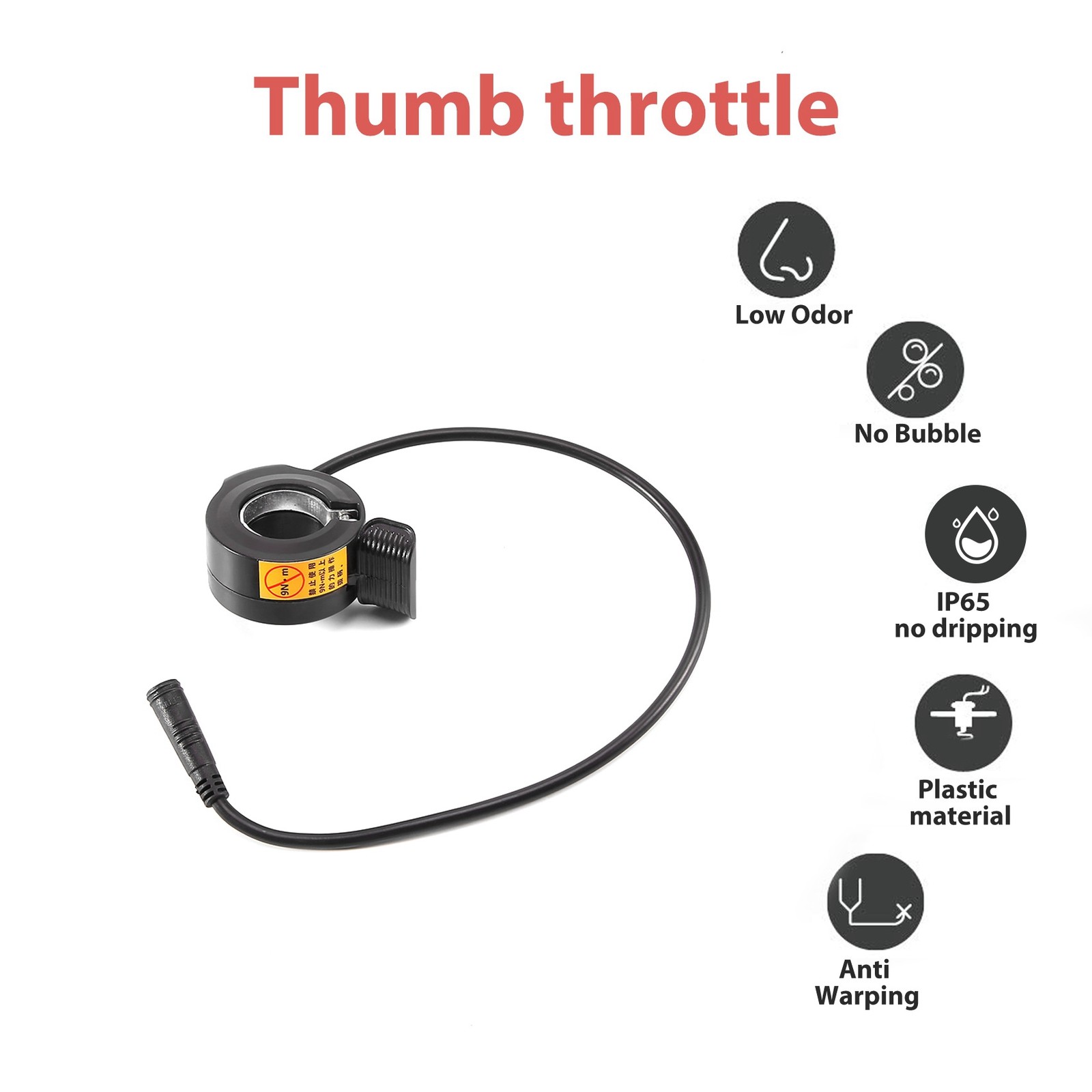 Thumb Throttle for Mid Drive Motor E-Bike Conversion Kits 36V 48V 52V 250W1646