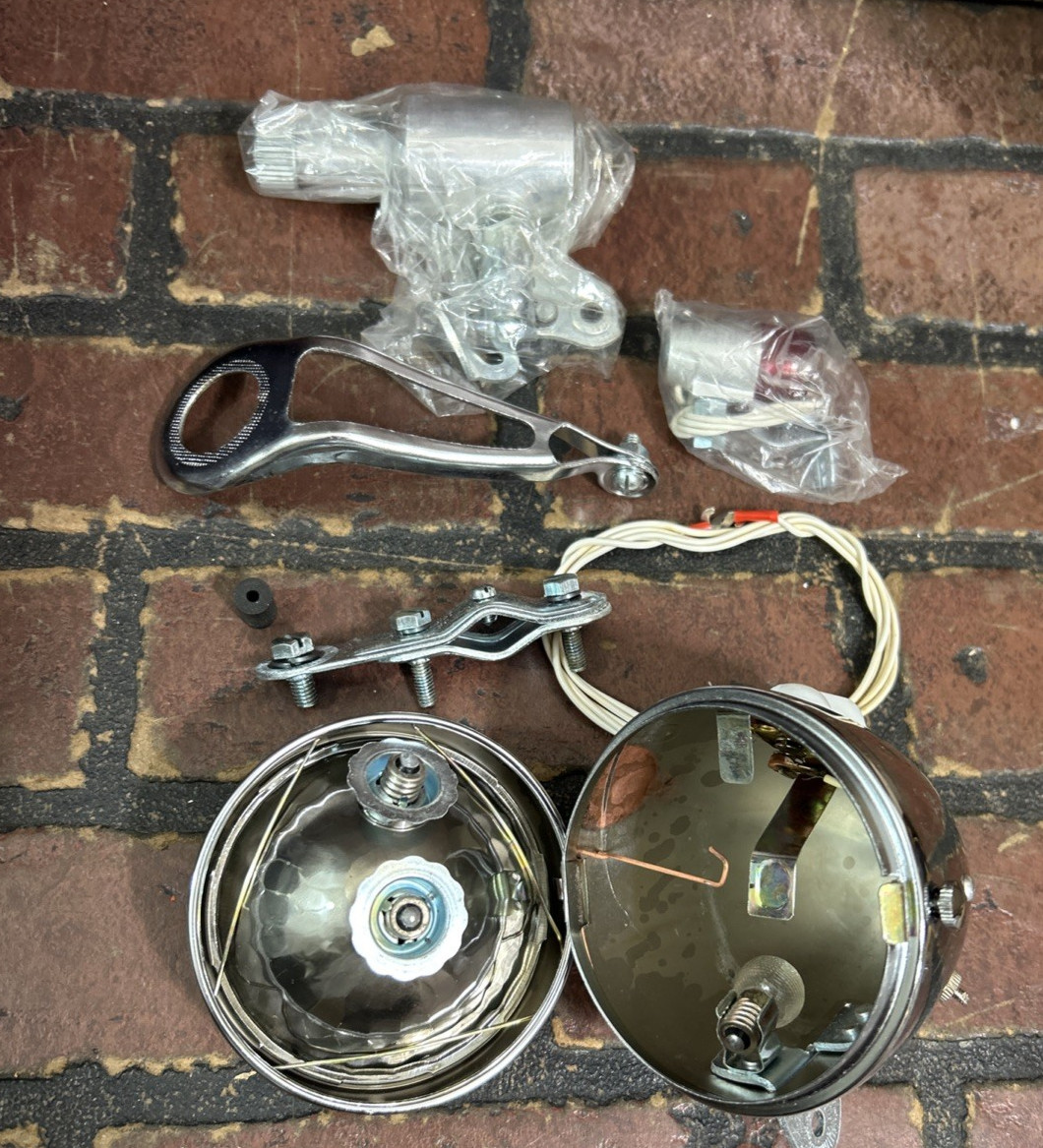 Vintage Generator Head Light Set Bicycle 70’s RARE NOS