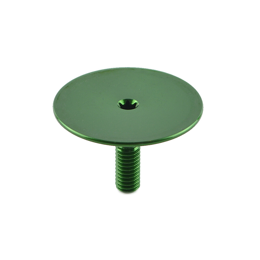 OMNI Racer WORLDS LIGHTEST Alloy Headset Top Cap & Bolt: JUST 3.4 grams!! GREEN
