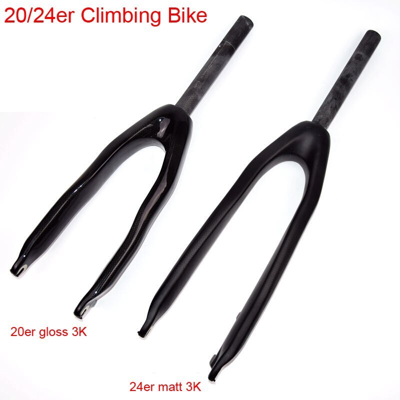 20er 24er Climbing BMX Bike Carbon Fork mtb Bicycle 28.6mm Forks Disc Brake