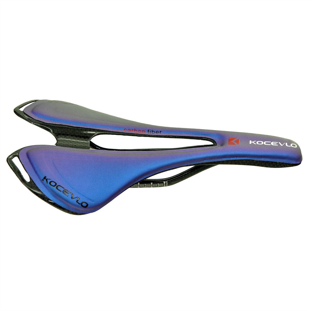 KOCEVLO Leather Carbon Fiber Saddles Oval Rail Seat 270*143mm For MTB Road Bike