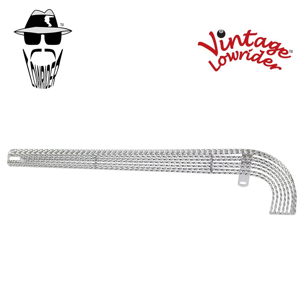 21″ LONG VINTAGE LOWRIDER LUCKY 7 TWISTED CHAIN GUARD IN CHROME FOR 26″ BIKES