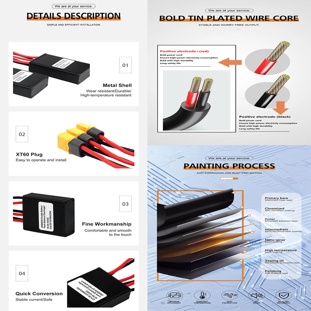 E-bike Dual Battery Discharge Converter Balanced Discharge Connection Adapter