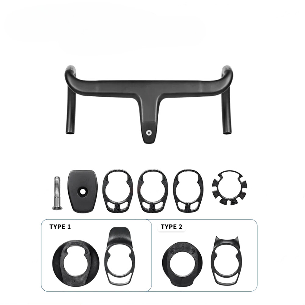 380-440mm Carbon Road Bike Integrated Handlebar 28.6mm Internal Routing Drop Bar