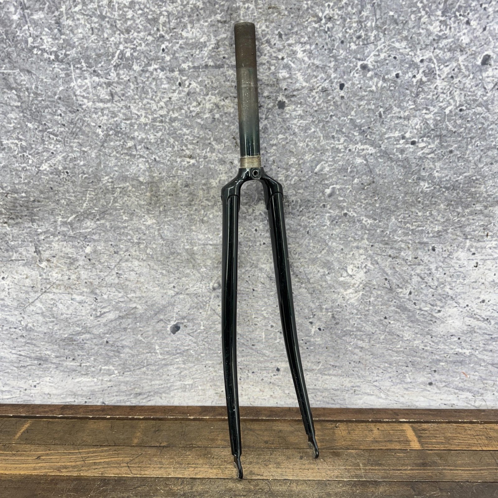 Vintage Campagnolo 700c Road Bike Fork 1 In Threaded Green Steel 6.5