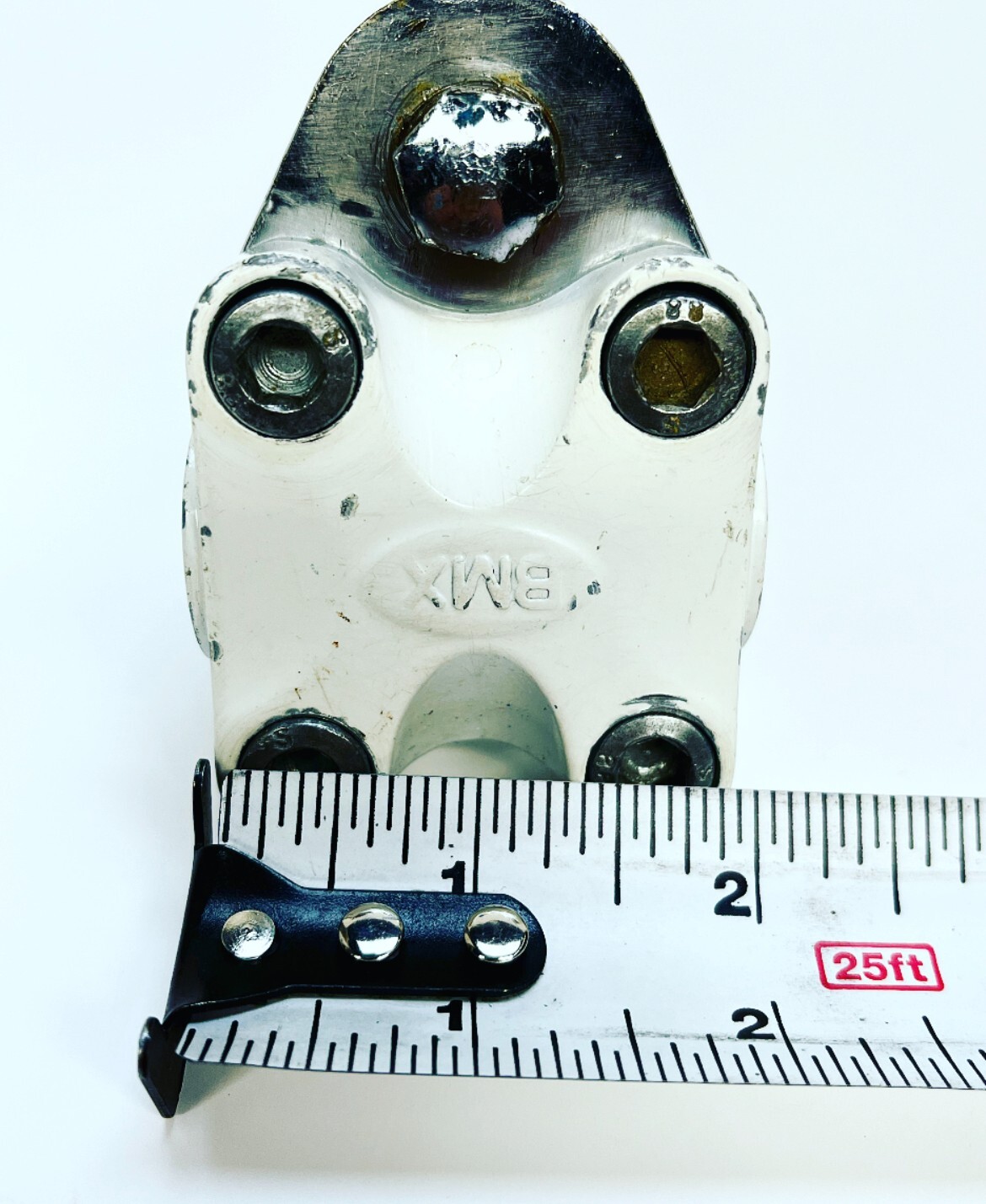 Vintage Oldschool Diamondback BMX Quill Stem White Silver Stamped BMX 6.5″X2.25″