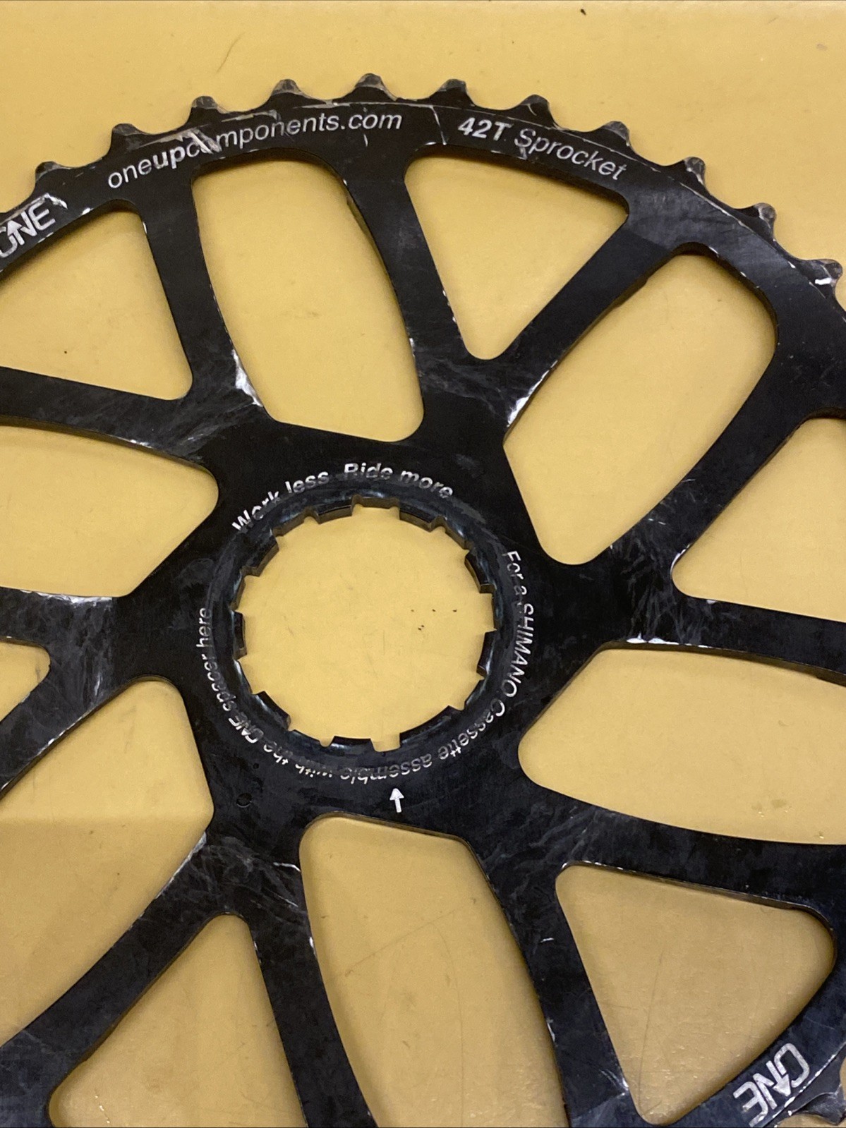 Black OneUp Components 42t Shimano/Sram Cassette Cog Conversion Sprocket