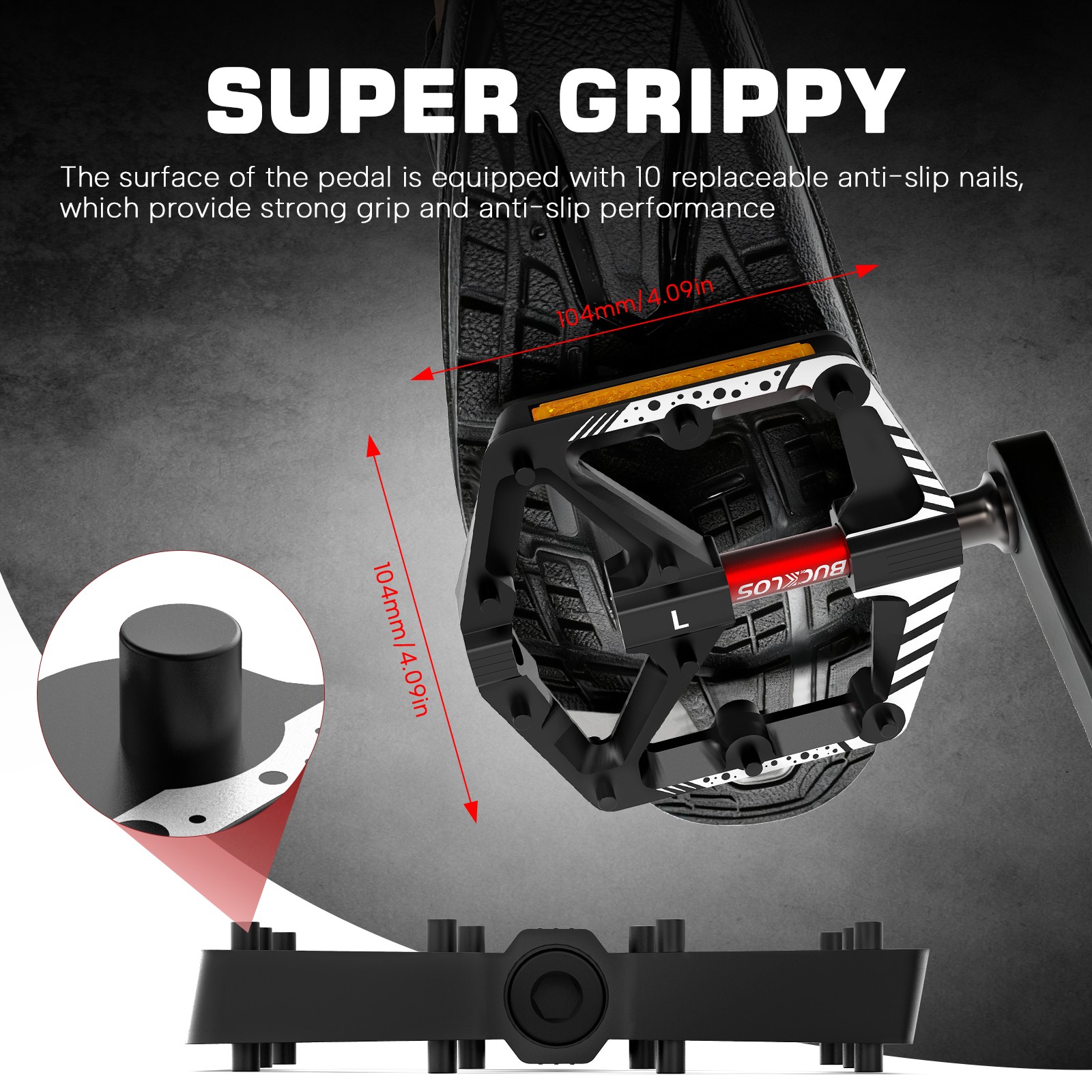 MTB Pedals Flat Seal Bearings Mountain Road Bike Pedals Aluminum Non-slip 9/16″