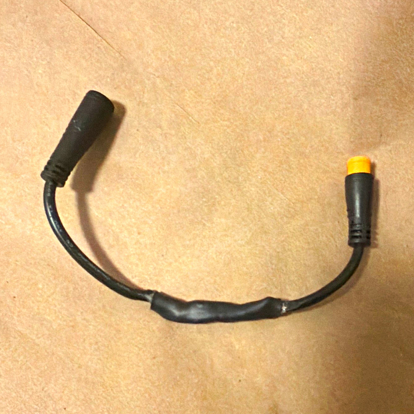 Black/Orange Wired Plastic 2-Pin Round Connector Male to Female Adapter