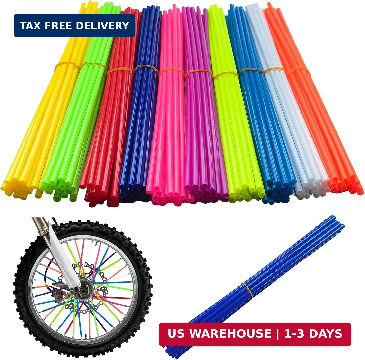 150 PCS Spoke Skins Spoke Covers 10 Colors Bicycle Spoke Covers Plastic Bike Whe