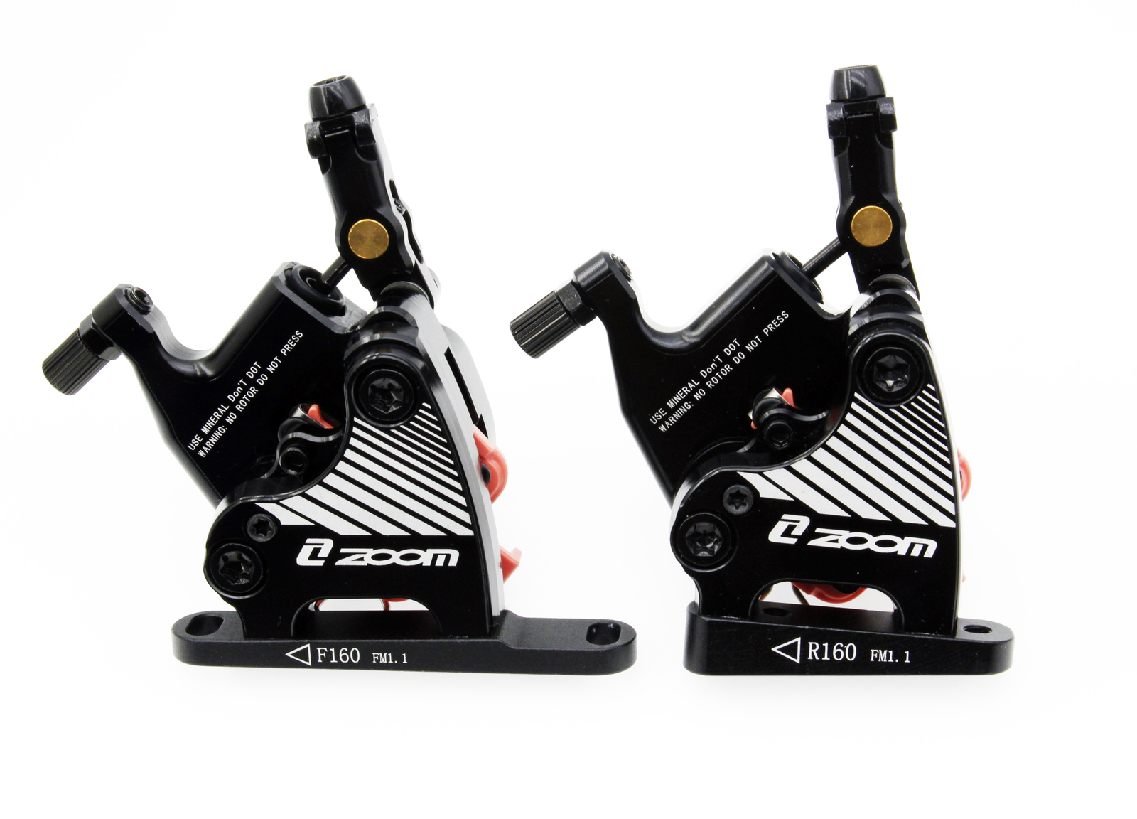 Front Rear ZOOM HB110 Flat Mount Semi Hydraulic Disc Brake Calipers Road Bike