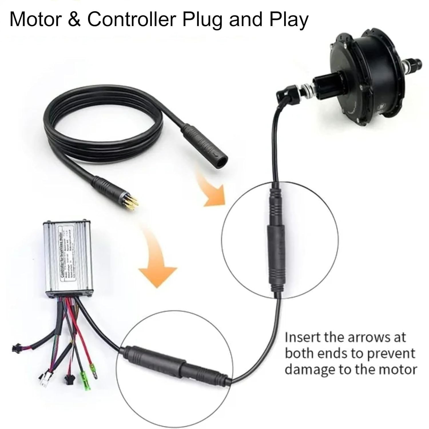 2PCS 9 Pin E-Bike Motor Extension Cable, Male & Female Waterproof Connectors,…