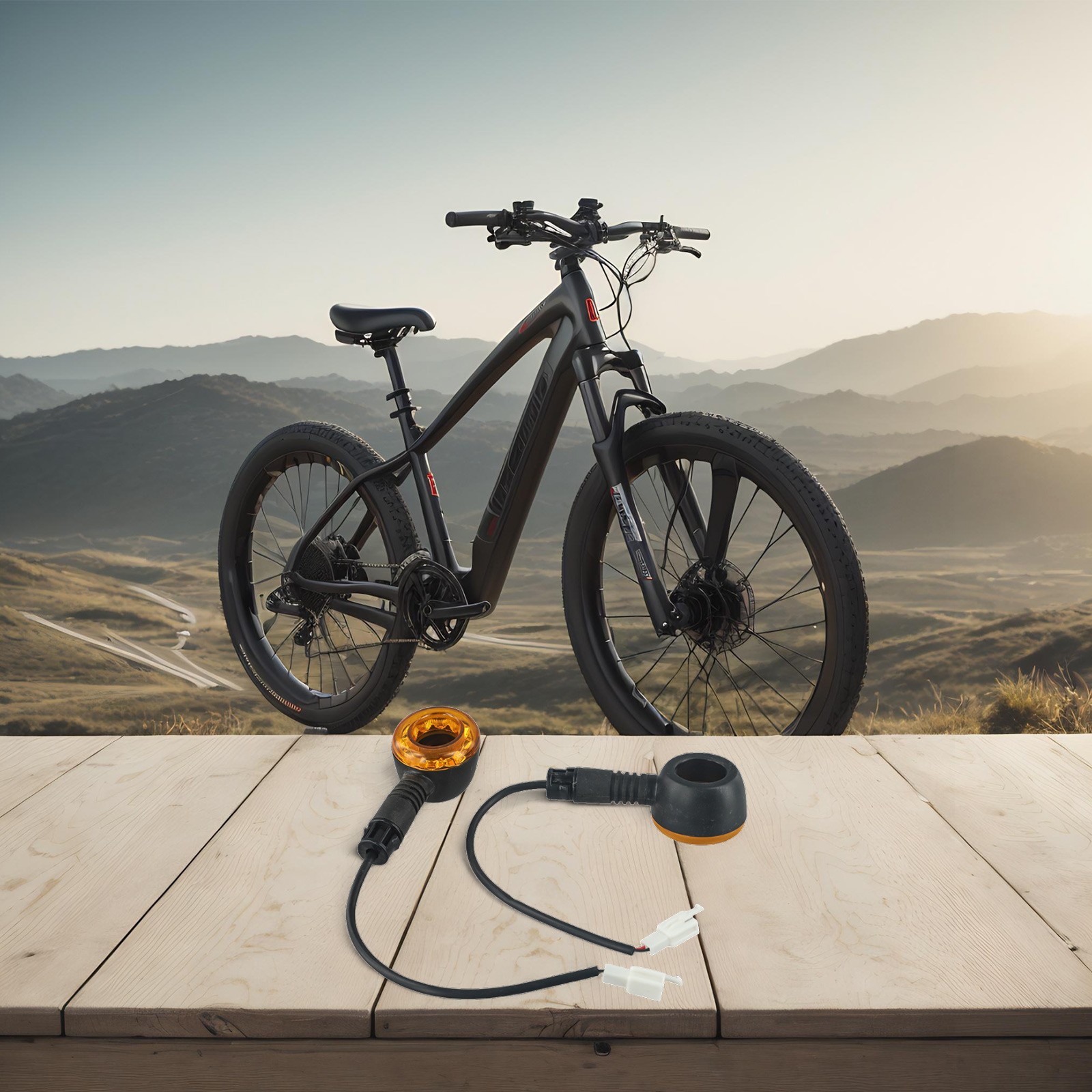 Black and Yellow Electric Bicycle Turn Signal Lights with 48V and 60V Voltage