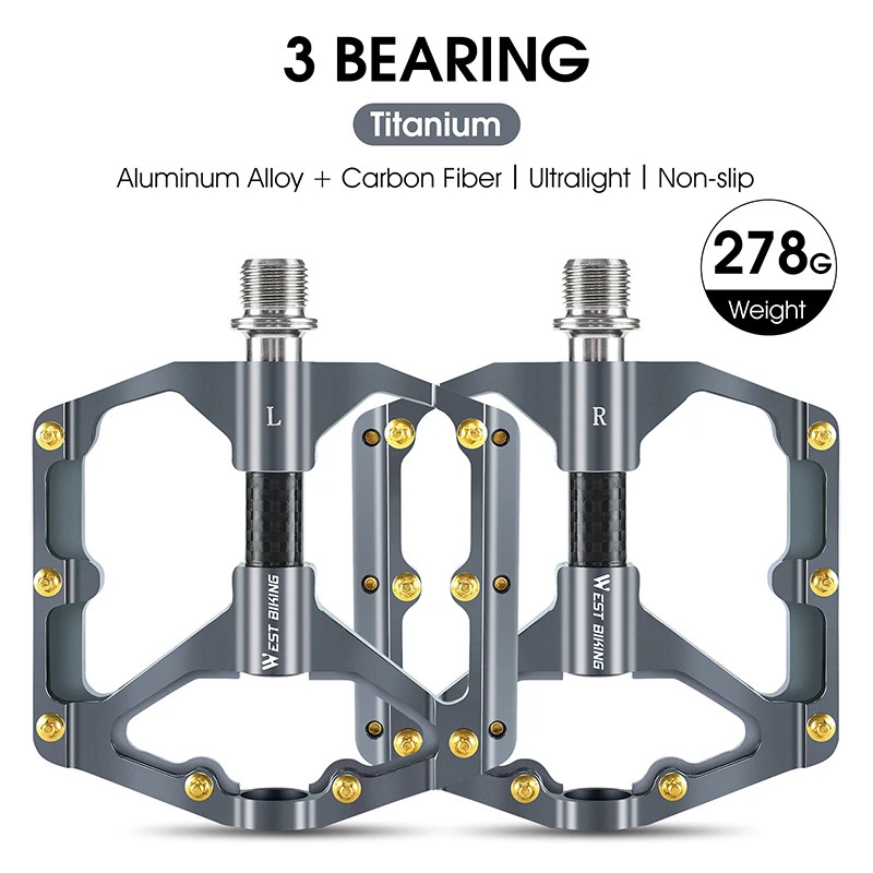 Bicycle Pedals Sealed Bearing Aluminium Alloy Cycling Non-slip MTB Flat Pedals