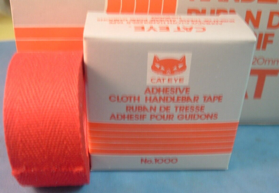Two Rolls Cat Eye Red Cotton Cloth Road Tape NEW/NOS- Handlebar Tape- NIB
