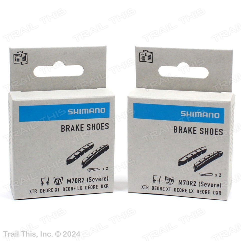 Two (2) Pack Shimano M70R2 Severe Condition V-Brake Pads fit XTR XT LX Deore DXR