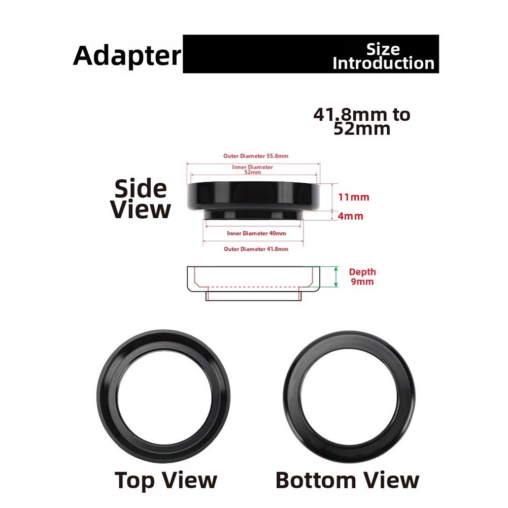 Bicycle Internal Cable Routing Conversion Headset Adapter 41.8 (42) to 52mm