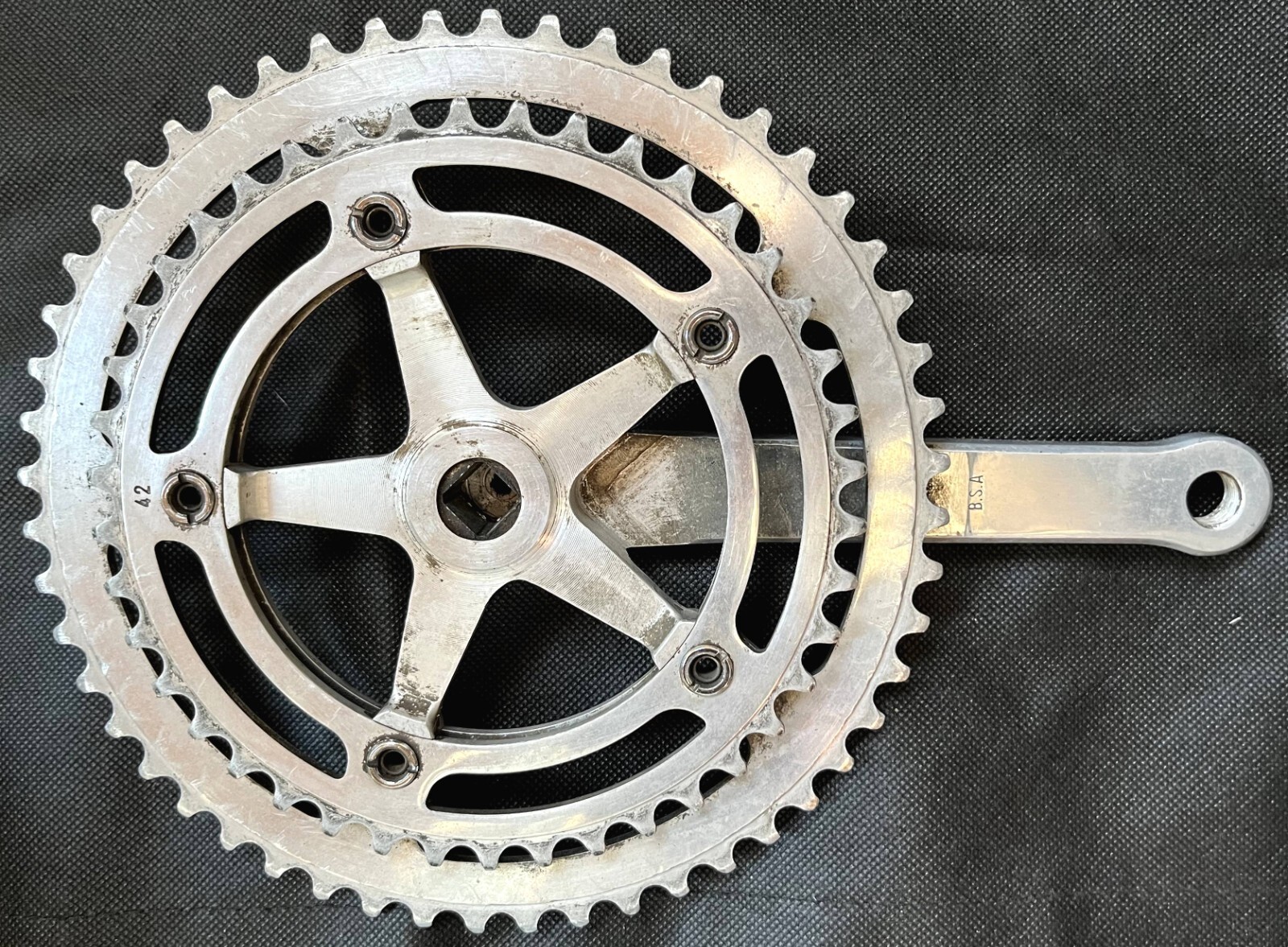 NERVAR «STAR» CRANKSET 52 42 170 MM 9/16 BSA FRANCE