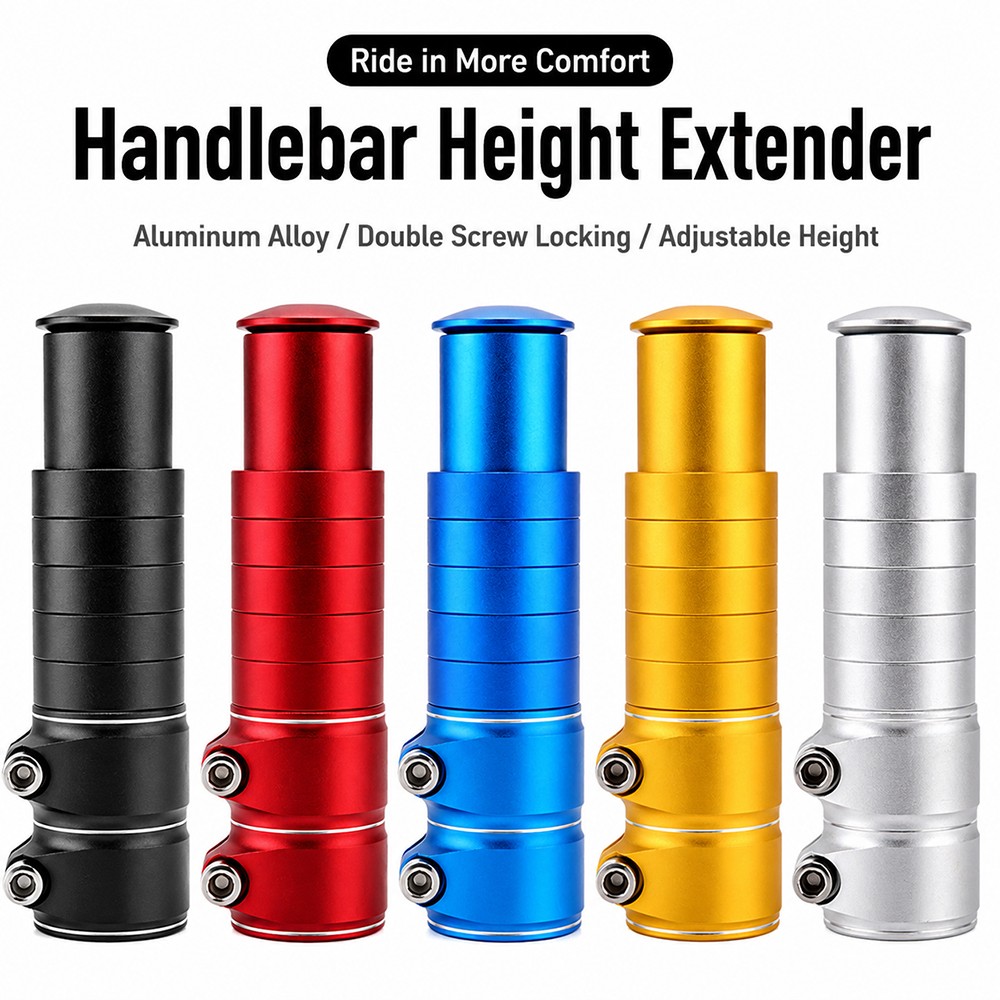 Bike Stem Riser 1-1/8″ Adjustable Handlebar Extender for Bicycle Road Bike MTB