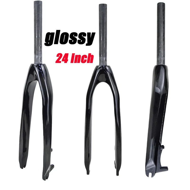 Carbon Fiber Folding MTB Front Fork 20 24er Straight Tapered Tube Disc Brake