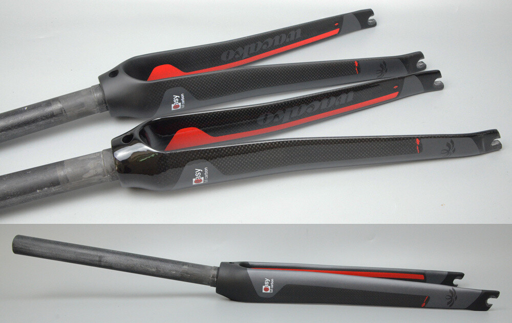 700C Rigid Cycling Forks Full Carbon Fiber Road Bicycle Fork Rim Brake 1-1/8 in