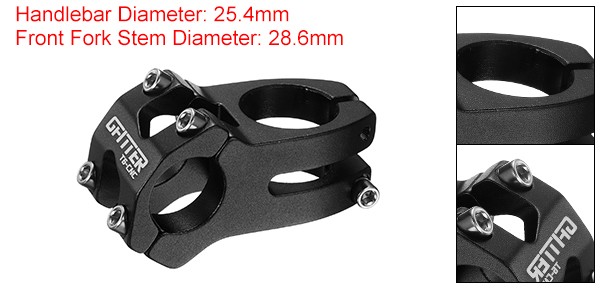 25.4mm Bike Stem 45mm Bicycle Handlebar Stem for BMX MTB Black