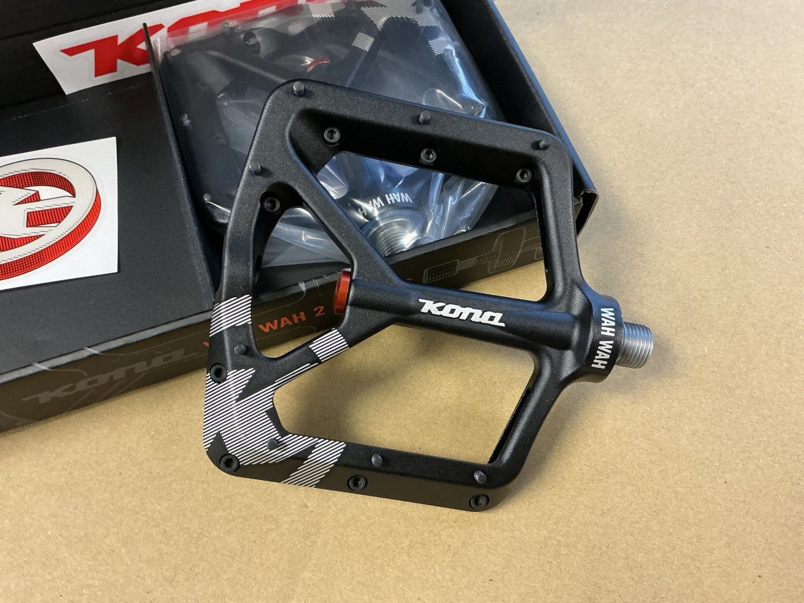 Kona Wah Wah 2 Aluminum pedals Black In Color. New in box. Mt Bike Pedal