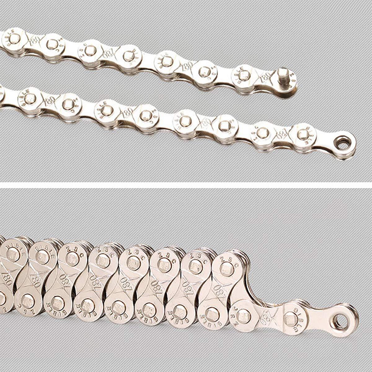Z10 10-Speed Bike Chain 1/2 x 11/128 Inch 116 Links Electroplating Silver Rus…