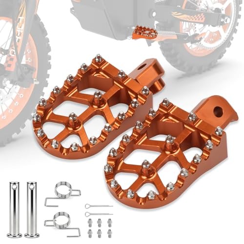 Dirt Bike Foot Pegs for Tutti Soleil 01 CNC T7075 Wide Footpegs Anti Orange