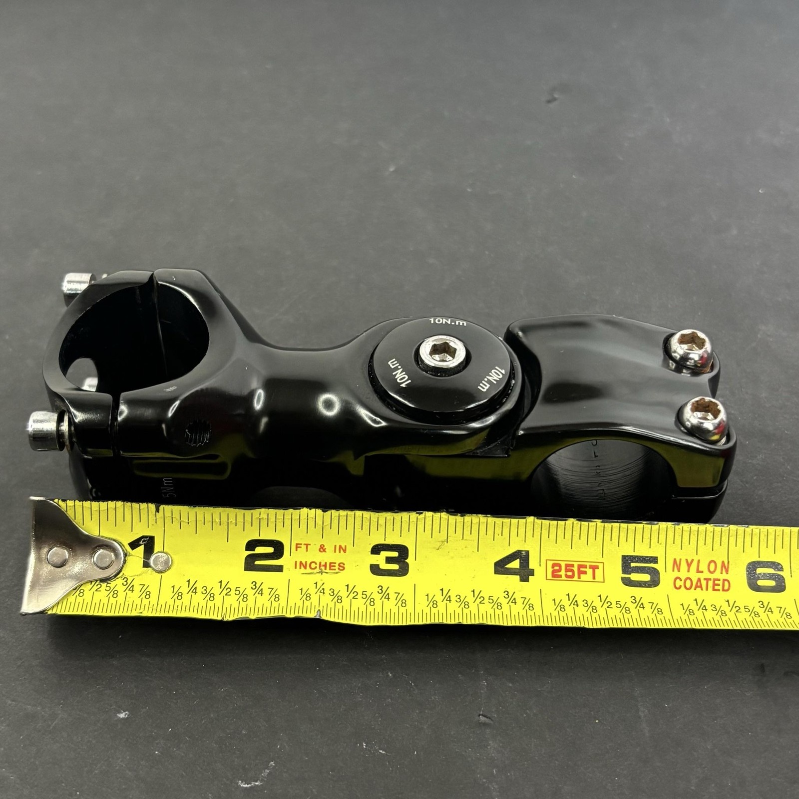 MTB Bike Stem Adjustable Angle Ahead Black Aluminum 4-Bolt Clamp For Parts