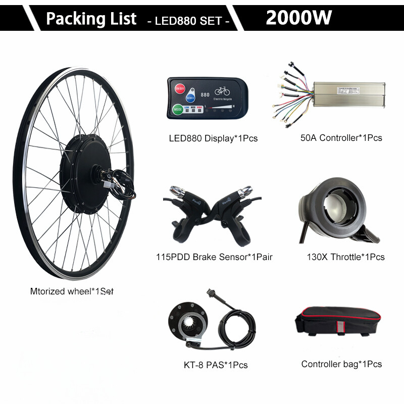 48/52V 2000W Mountain Electric Bicycle Front Rear Wheel Hub Motor 20-29inch 700C