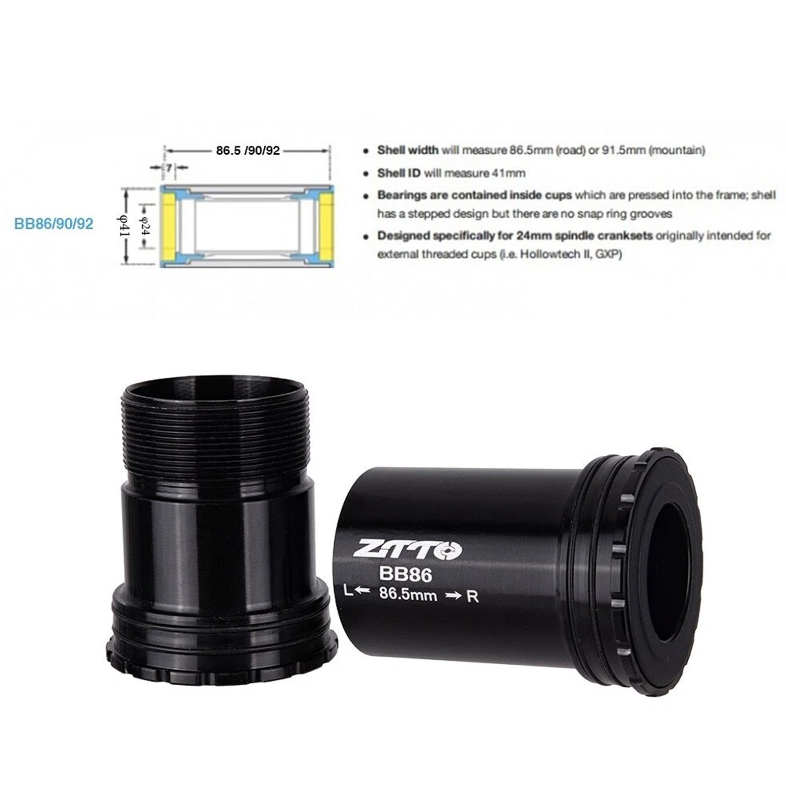 BB86 24mm CERAMIC BB92 BB90 Press Fit Bike Bottom Brackets Thread Lock