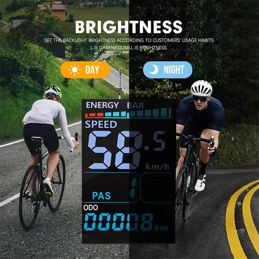 Electric Bike Speed Meter M5 LCD Display Panel Screen 24V 36V 48V 52V 60V 72V.