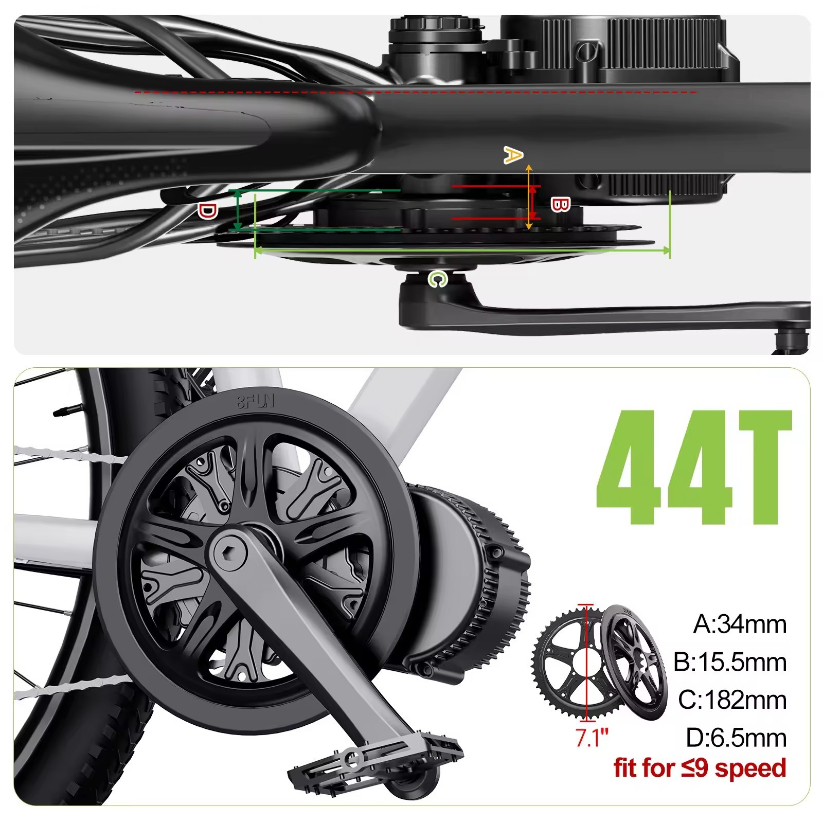BAFANG 48V750W Mid Drive Motor BBS02B 68-73mm Electric Bike Conversion Kit USA