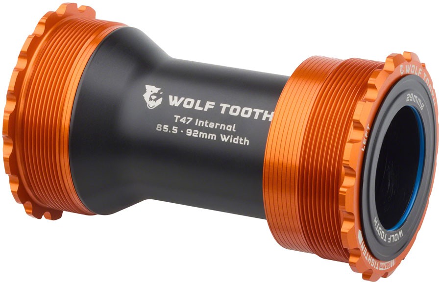 Wolf Tooth Bottom Bracket – T47 Inboard, 85.5/92mm, For 29mm Spindle, Orange