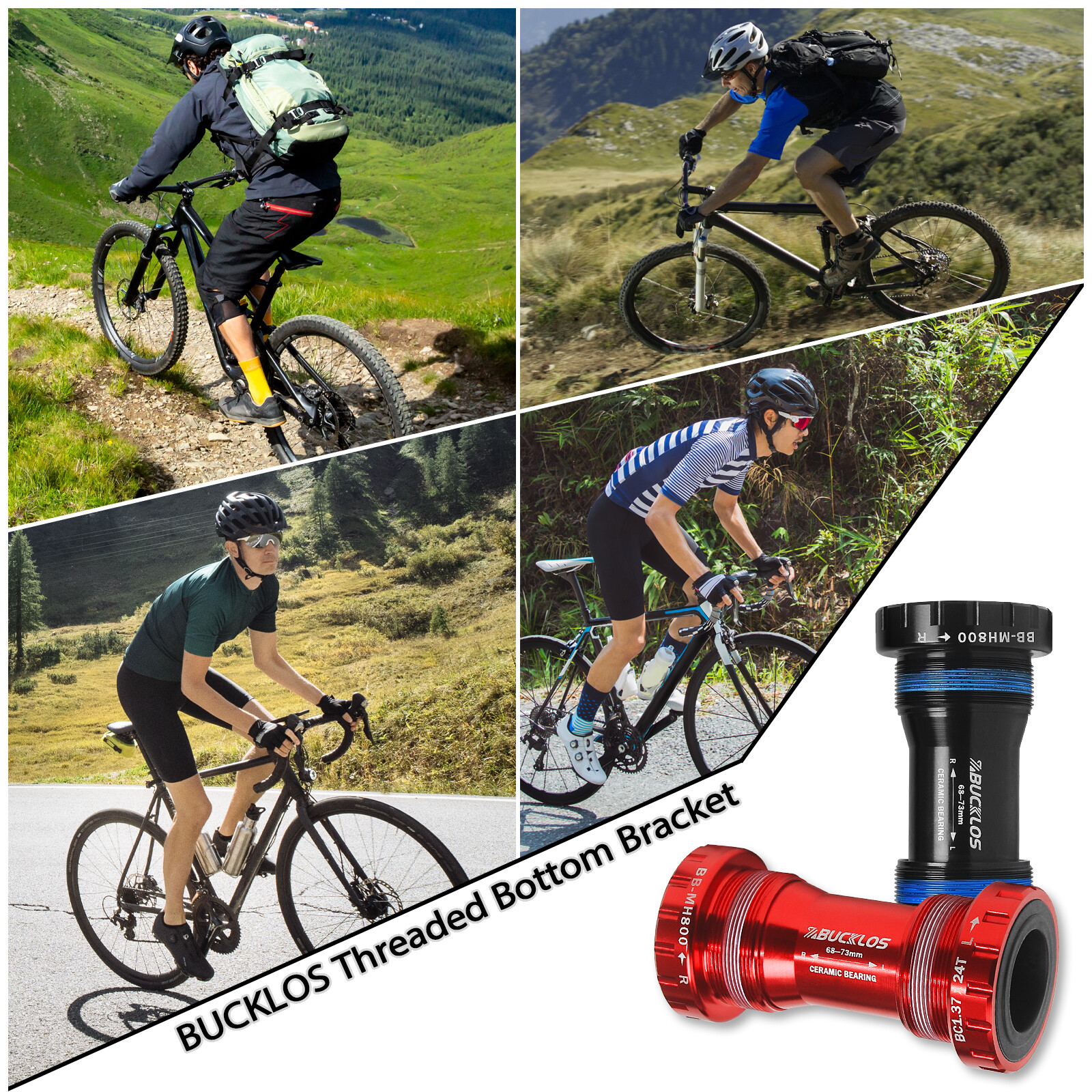 68/73mm Bottom Bracket Bearing Threaded MTB/Road Bike for Shimano 24mm Crank BB