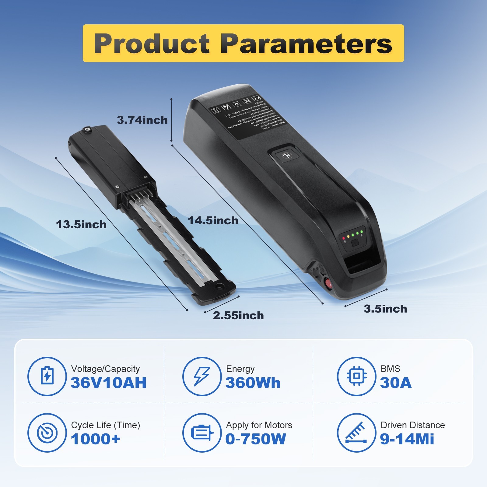 36V 10Ah/15Ah/20Ah Ebike Battery For 0-1500W Electric Bicycl Lithium Battery