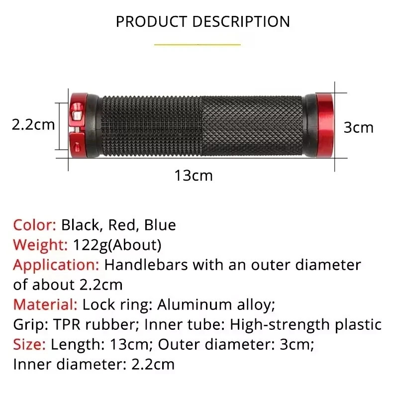 Ergonomic Rubber Bicycle Handlebar MTB Mountain Bike Grips Cycling Lock-On Ends
