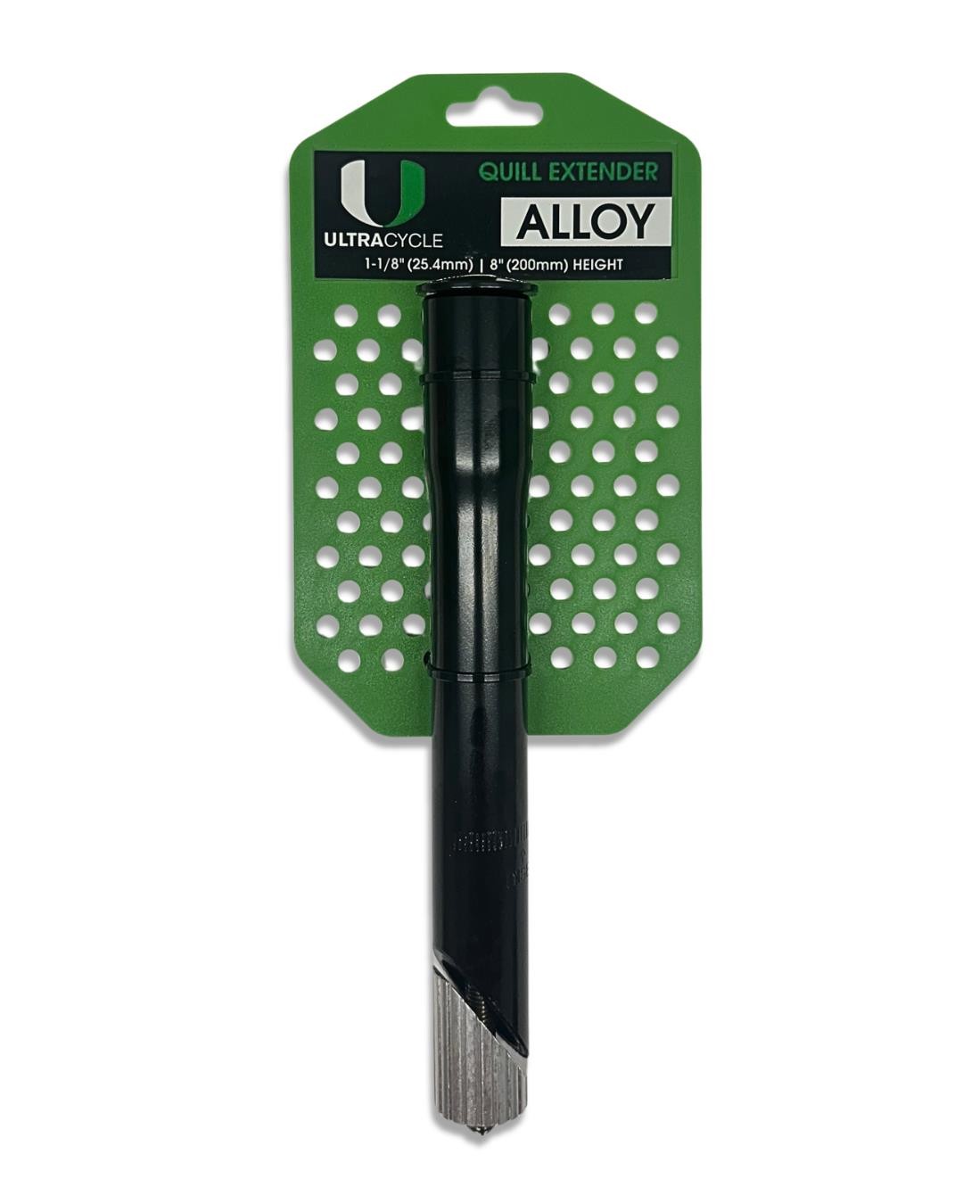 UltraCycle Quill Stem Extender 1-1/8” 25.4mm x 200mm Alloy Black