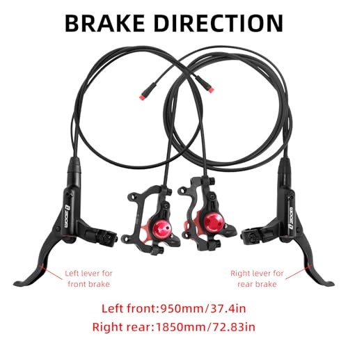 Z00M HB875E Ebike Hydraulic Disc Brake Set, Ebike Brakes+2*180mm Rotors