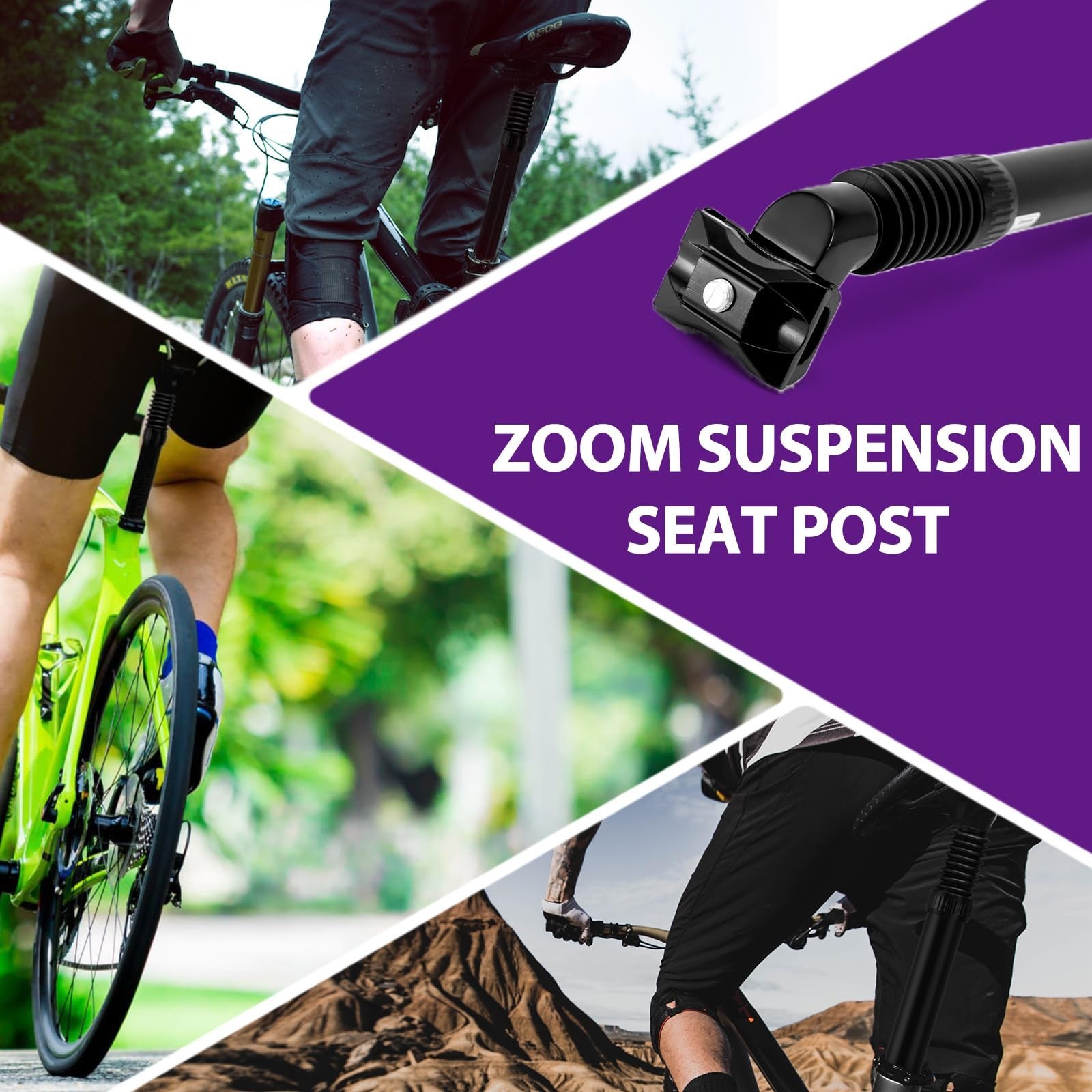 Adjustable Bike Suspension Seatpost 27.2/30.9/31.6mm 350mm Shock Absorber for MT