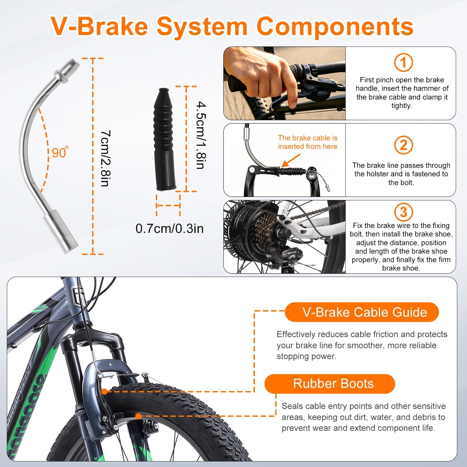 Bike Brake Cable Kit with Stainless Steel Bike Cable Cutter, Brake Cable and …