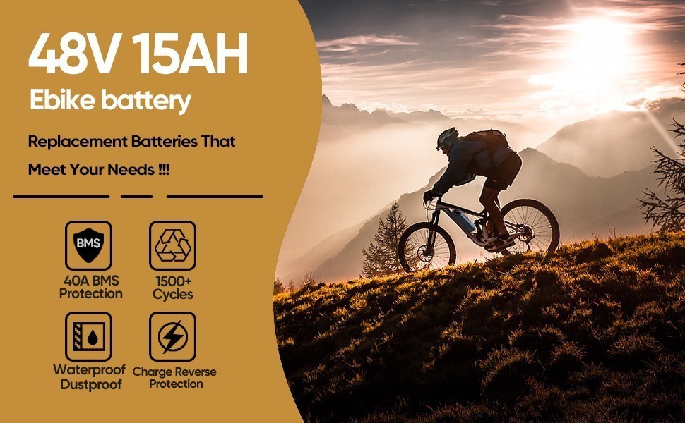 52V 48V 36V eBike Lithium Battery 5-PIN for ≤2000W Electric Bicycle Bike Motors