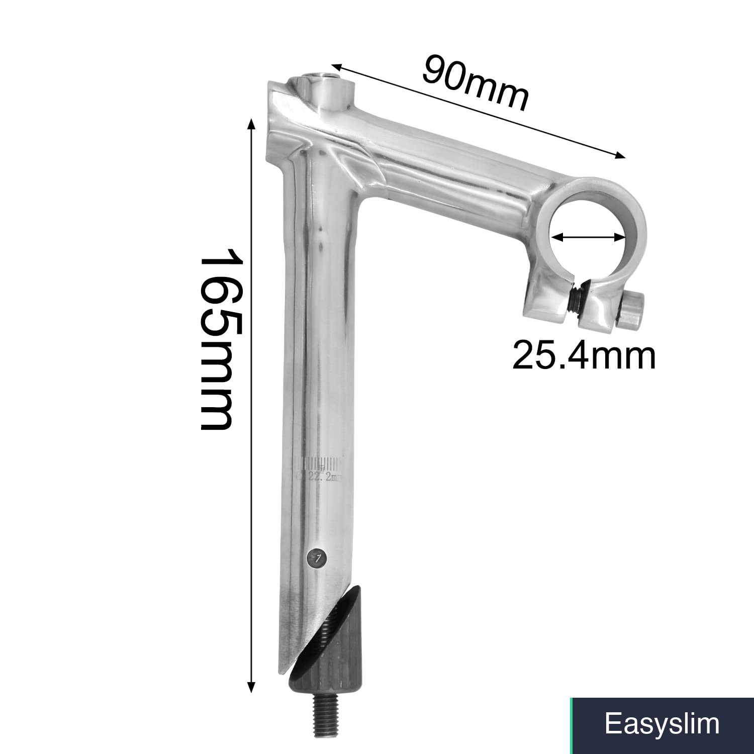 Bike Quill Stem Handlebar Riser 25.4mm Silver Alloy Steel 1-Bolt