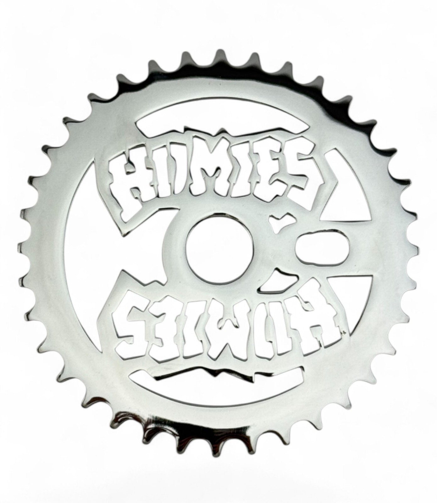 CUSTOM LASER CUT CHROME HOMIES 36T SPROCKET 20″ BIKES.