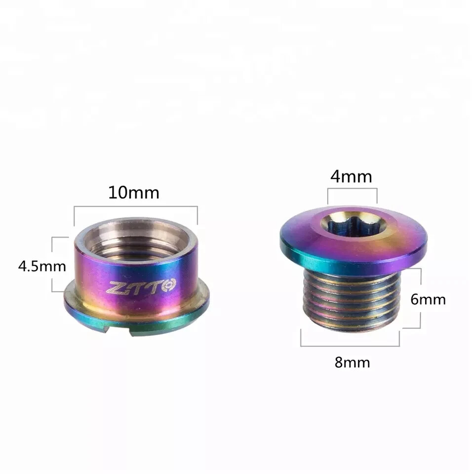 Titanium Crankset Chainring Bolts Rainbow Oil Slick 5mm Fixed Road Track Mtb 5Pc