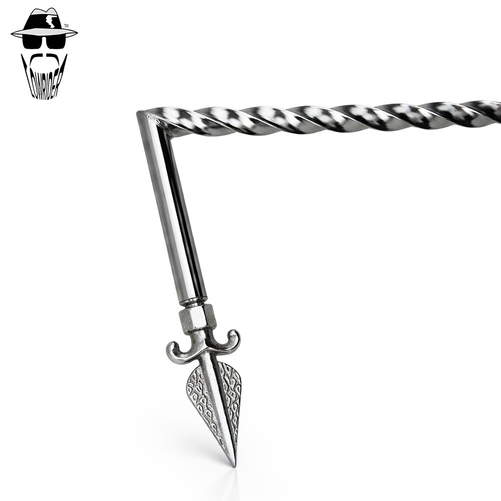 NEW! APE SQUARE TWISTED 12″ RISE HANDLEBAR 25.4MM W/ END ARROW IN CHROME.