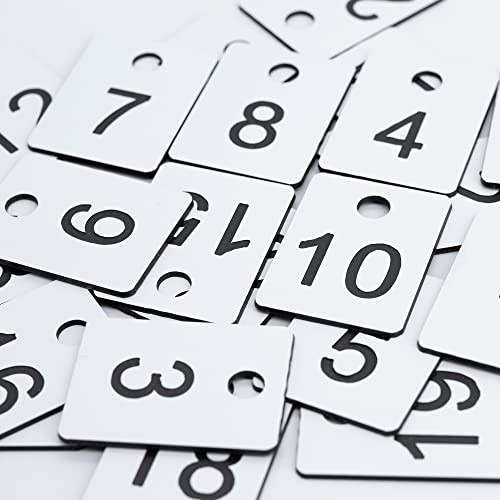 Plastic Numbered Tags Rectangle Key Number Tags Number Disc with 1-100 White
