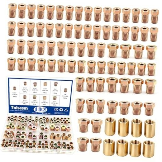 102Pcs 3/16″ & 1/4″ Brake Line Fittings Assortment Kit,3/8 102PCS-3/16“&1/4”